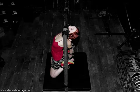 Sabrina Sparx: Petite Redhead MILF Undresses While Bound to Metal Frame – photo 4 of 19