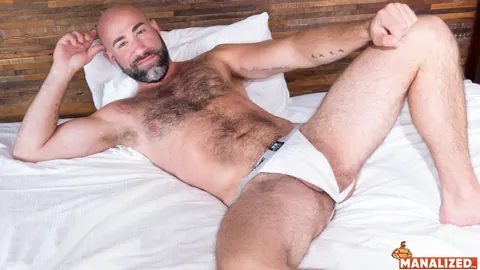 Mature Hairy Bear Strips and Shows His Furry Chest – photo 13 of 15