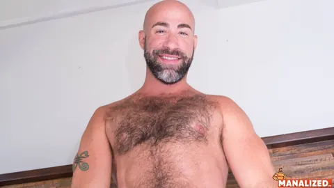Mature Hairy Bear Strips and Shows His Furry Chest – photo 11 of 15