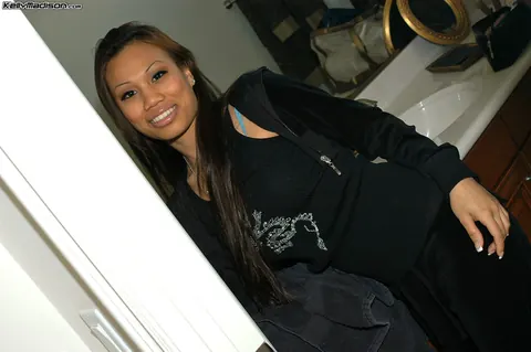 Kelly Madison: Tall Thai MILF Undresses for a Threesome in the Bathroom – photo 1 of 16