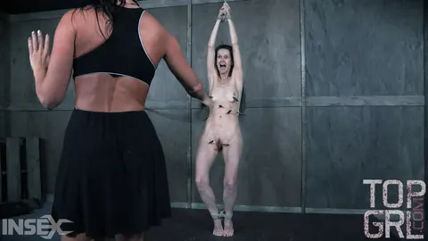 Paintoy Emma: Slim Hairy MILF Bound and Pegged with a Toy in a Dungeon – photo 2 of 14