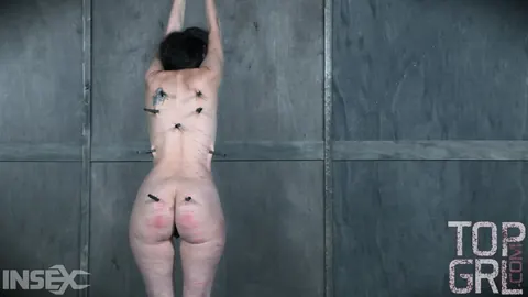 Paintoy Emma: Slim Hairy MILF Bound and Pegged with a Toy in a Dungeon – photo 5 of 14