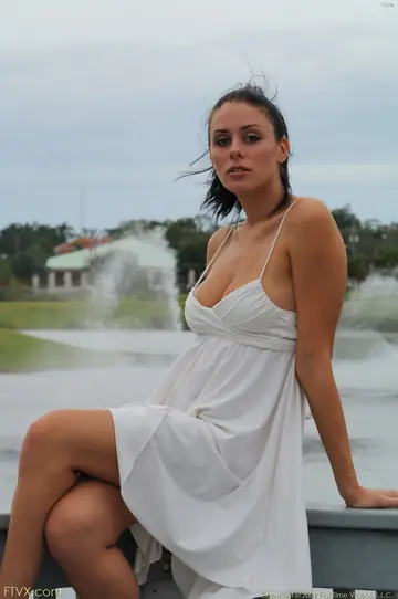Tall Brunette Has a Threesome Outdoors in High Heels