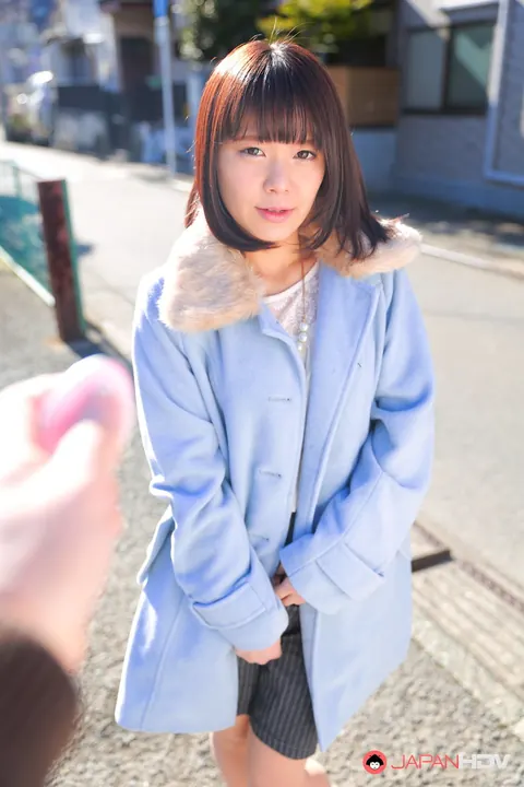 Haruka Miura: Japanese Brunette Pulls Panties Aside in Pantyhose Outdoors – photo 4 of 15