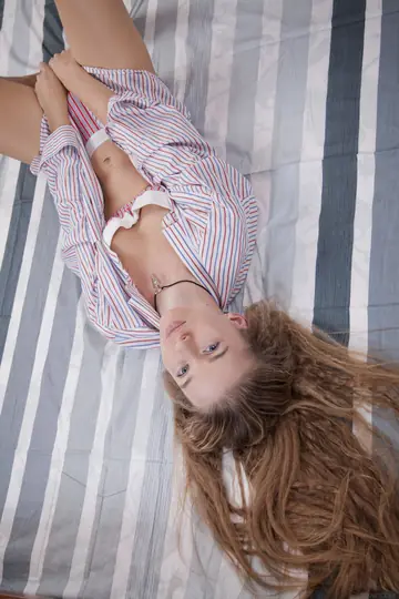 Milena D – Redhead in Lingerie Undresses and Fingers Her Pussy and Ass