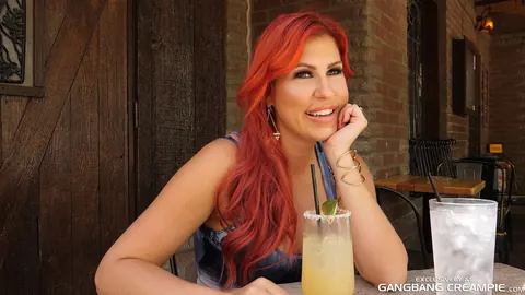 Busty Redhead Takes a Rough Gangbang and a Creampie – photo 1 of 17