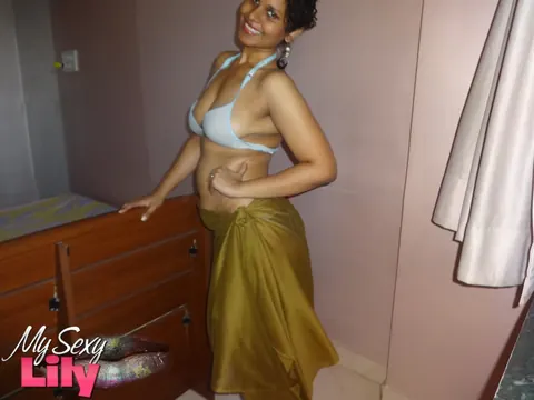 Thick Indian Woman with Big Tits Teases in Lingerie and Bikini – photo 13 of 16