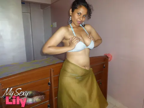 Thick Indian Woman with Big Tits Teases in Lingerie and Bikini – photo 5 of 16