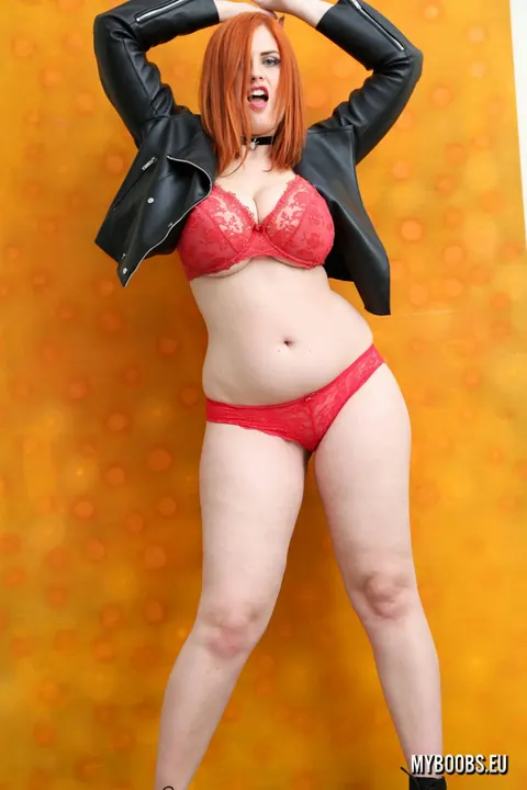 Alexsis Faye: Tall Redhead BBW Strips Out of Her Leather Leggings and Lingerie – photo 11 of 16