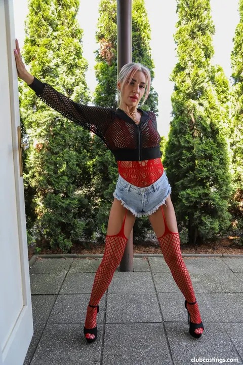 Coco De Wit: Blonde in Fishnets Spreads Her Legs and Fucks Her Partner – photo 19 of 21