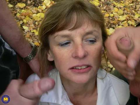 Merna: Blonde European MILF Gets a Facial in the Forest – photo 10 of 18