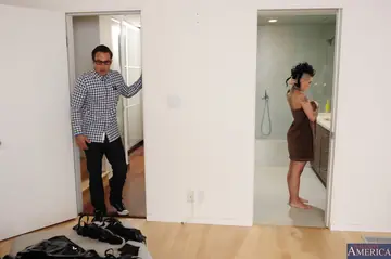 Tattooed Brunette PAWG Takes a Big Cock in the Bathroom