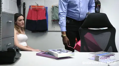 Everly Haze: Busty Blonde MILF Shares a Black Cock in an Office Threesome – photo 4 of 21