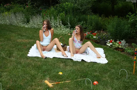 Paris Parker: European Brunette Licks and Fingers Her Partner Outdoors – photo 2 of 21