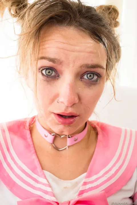 Carmen Callaway: Blonde in Uniform Skirt Takes a Huge Facial – photo 15 of 16