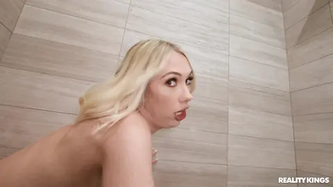 Skye Pierce: Slim Blonde Strokes and Fucks a Big Cock in the Bathroom – photo 8 of 21