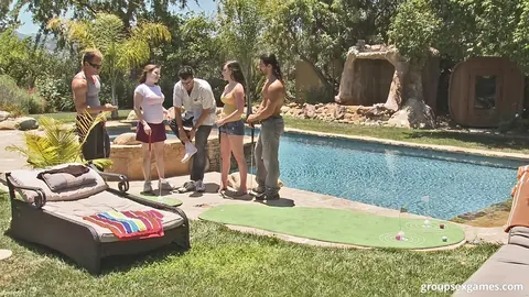 Jennifer White: European Brunettes Suck and Fuck in a Pool Orgy – photo 2 of 21