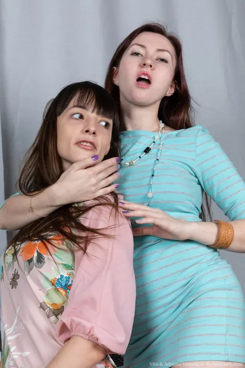 Adriana Vittoria: Two Hairy Brunettes Eat Pussy and Finger Each Other in Skirts – photo 2 of 21