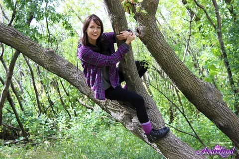 Andi Land: Skinny Amateur Brunette Poses Nude in Boots Outdoors – photo 5 of 15