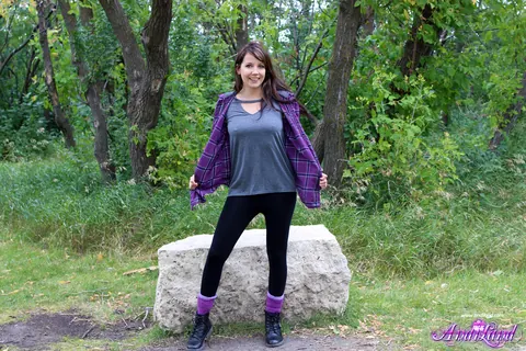 Andi Land: Skinny Amateur Brunette Poses Nude in Boots Outdoors – photo 1 of 15