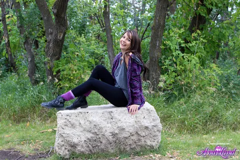 Andi Land: Skinny Amateur Brunette Poses Nude in Boots Outdoors – photo 3 of 15