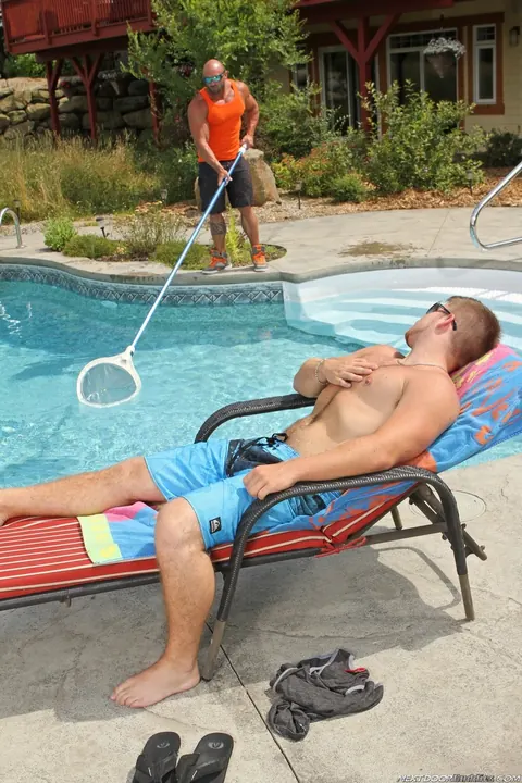 Two Athletic Men Kiss and Have Sex by the Pool – photo 1 of 21