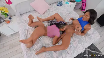 Nadia Jay – Ebony Brunette with Big Tits Rides in a Threesome