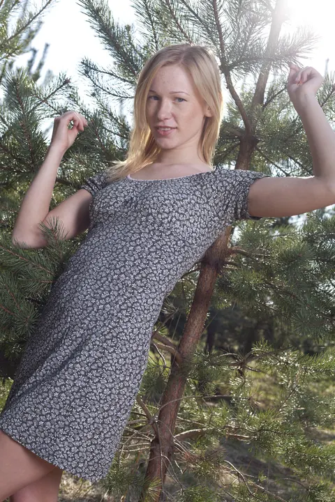 Monta A: Brunette Strips Out of Her Skirt and Poses Nude Outdoors – photo 2 of 21