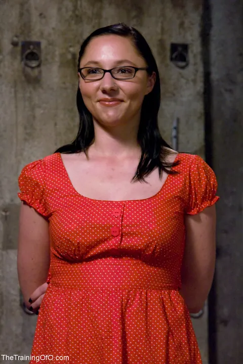 Maggie Mayhem: Busty Woman in Glasses Undresses While Tied Up on a Train – photo 2 of 20