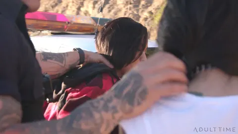 Gina Valentina: Petite Asian and Brazilian Brunettes Have an Interracial Threesome Outdoors – photo 5 of 21