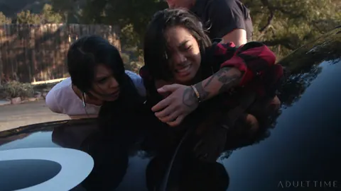 Gina Valentina: Petite Asian and Brazilian Brunettes Have an Interracial Threesome Outdoors – photo 6 of 21