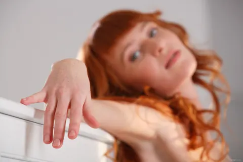 Oxavia: Slim Pale Redhead Spreads Her Hairy Pussy – photo 12 of 20