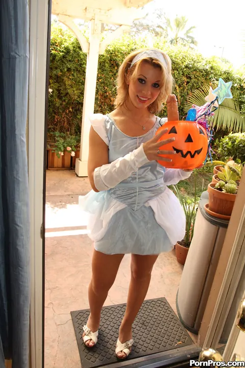 Ashley Coda: Blonde MILF Plays with a Dildo Outdoors on Halloween – photo 9 of 17