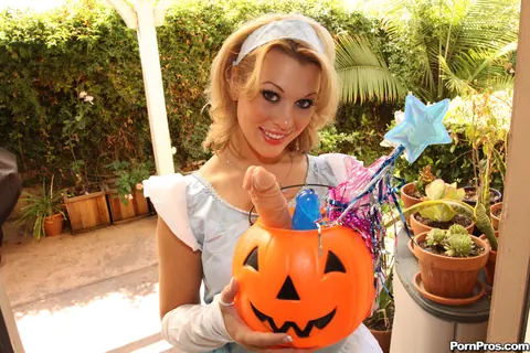Ashley Coda: Blonde MILF Plays with a Dildo Outdoors on Halloween – photo 16 of 17