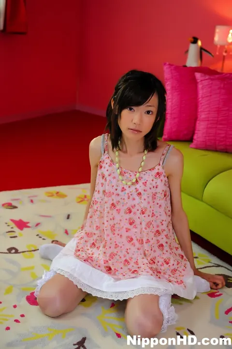 Aoba Itou: Skinny Japanese Brunette Models Her Skirt and Thigh-High Socks – photo 1 of 12