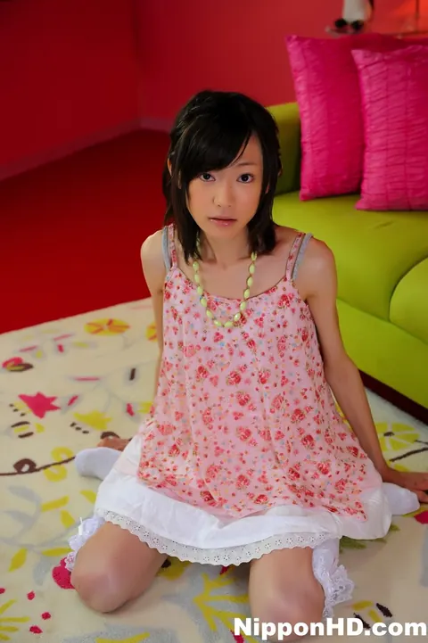 Aoba Itou: Skinny Japanese Brunette Models Her Skirt and Thigh-High Socks – photo 2 of 12