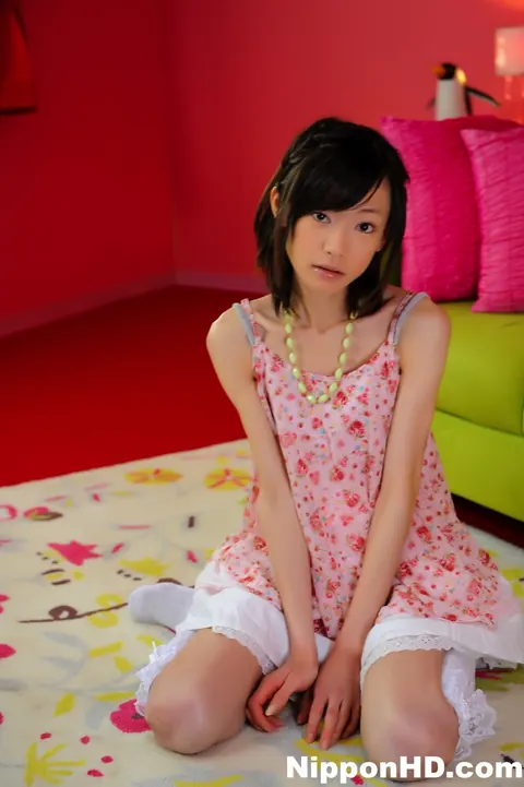 Aoba Itou: Skinny Japanese Brunette Models Her Skirt and Thigh-High Socks – photo 4 of 12