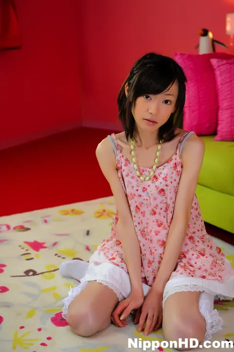 Aoba Itou: Skinny Japanese Brunette Models Her Skirt and Thigh-High Socks – photo 3 of 12