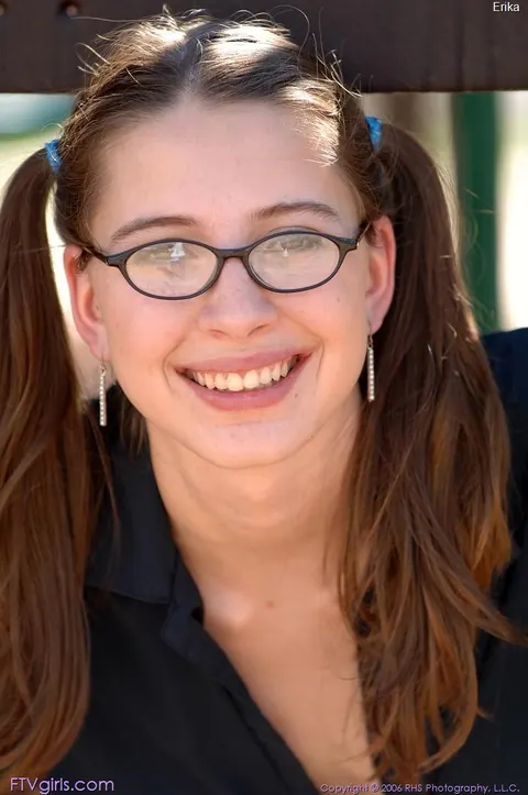 Alison Angel: Tall Brunette in Glasses Flashes Her Tits and Spreads Her Pussy Outdoors – photo 5 of 20