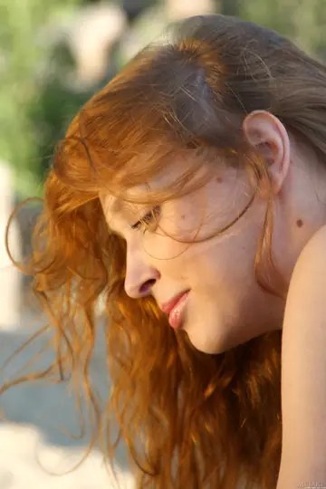 Asprid A – Redhead in Stockings Spreads Her Legs Outdoors