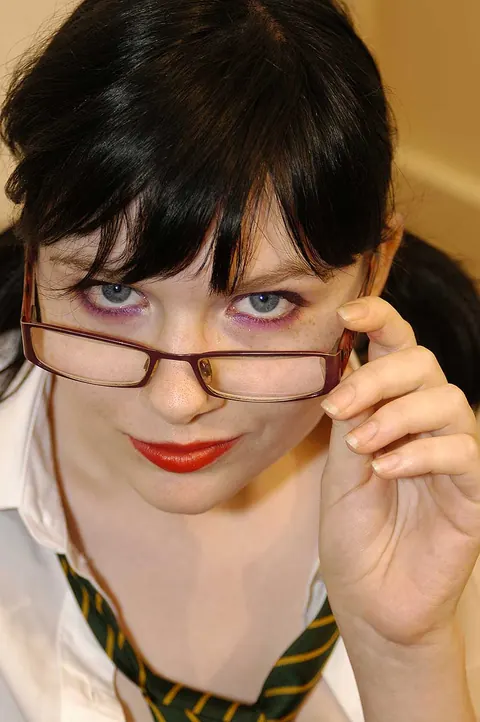 Jessica Lo: Busty Pale Brunette in Glasses Takes Group Facial – photo 4 of 15