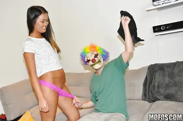 Amy Parks – Brunette Korean Amateur Takes a Facial from a Masked Man