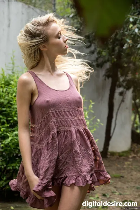 Riley Anne: Blonde Lifts Her Skirt to Finger Her Pussy – photo 1 of 21