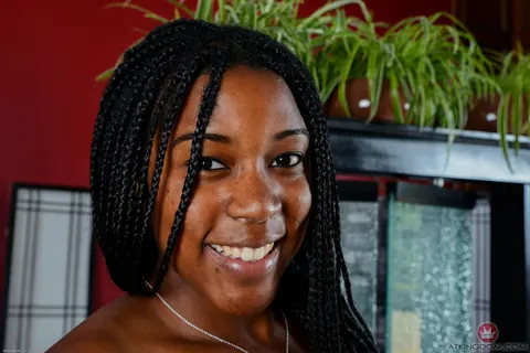 Janelle Taylor: Ebony Babe Strips Off Her Pink Panties to Show Her Hairy Pussy – photo 15 of 16