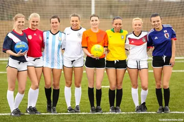 Cayla Lyons – Blonde and Brunette Czech Women Strip Soccer Uniforms and Kiss on the Pitch