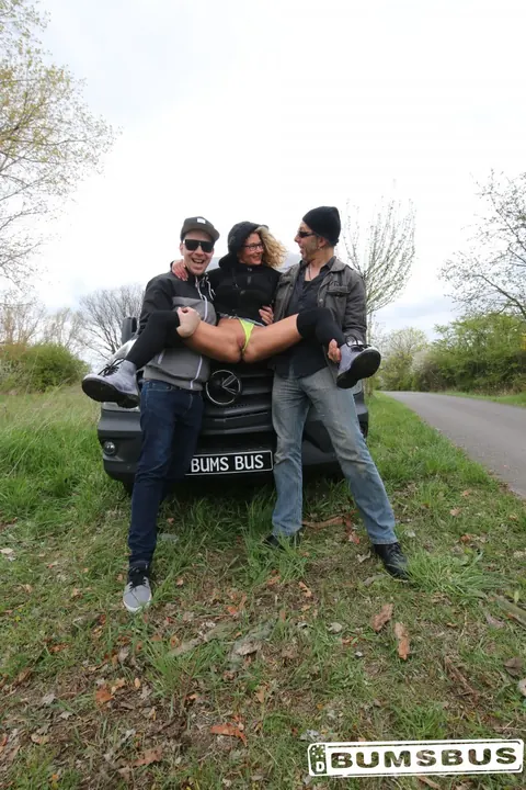 Izzy Mendosa: German Brunette with Big Tits Takes a Cumshot on Her Glasses Outdoors – photo 16 of 17