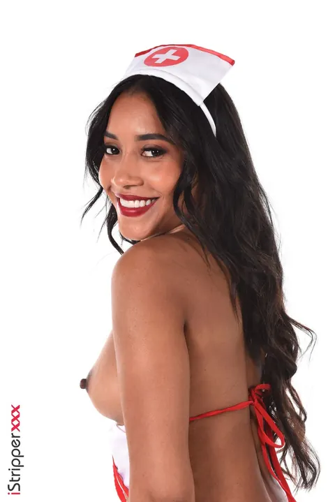 Linda Baker: Latina Brunette Strips Out of Her Nurse Uniform for Toy Play – photo 6 of 15