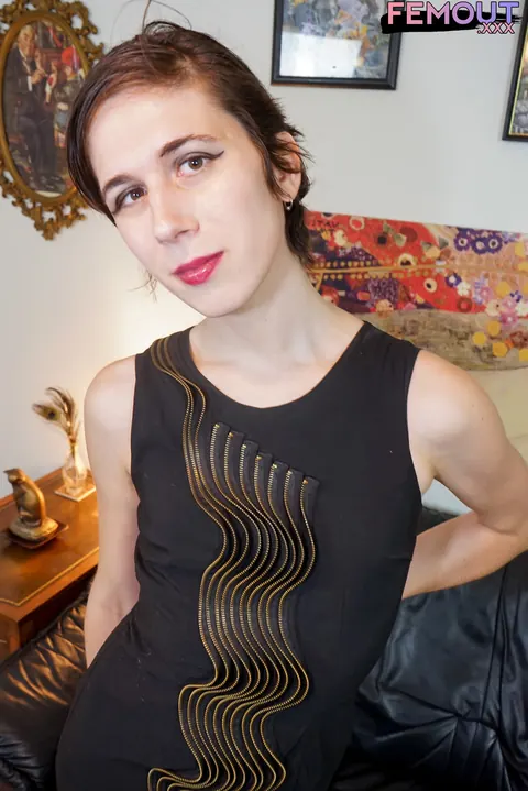 Hairy Trans Woman Poses Nude on Ladder – photo 3 of 16