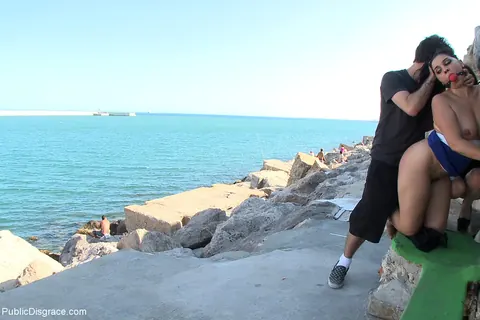Salma de Nora: Busty Latina MILF Takes Public Anal and Bondage in a Threesome – photo 8 of 21