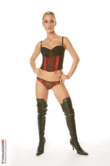 European MILF in a Corset and Boots Spreads Her Pussy